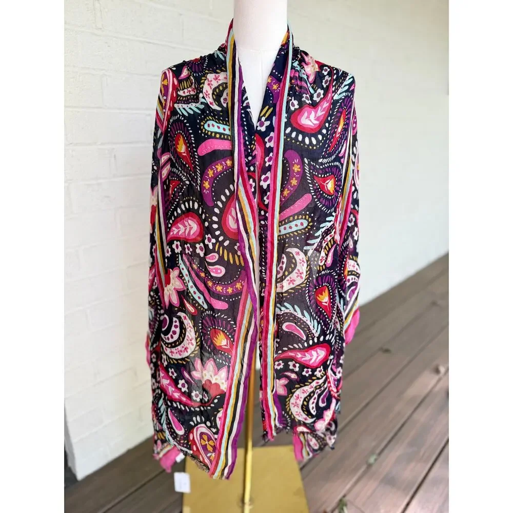 Vera Bradley NWT Lightweight Floral Oblong Scarf Pink Purple